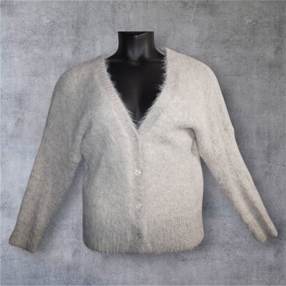 Leith Women’s Fuzzy Knit Button-Front Cardigan – Size M - Picture 4 of 11